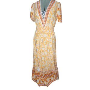 NWT Pink & Flare Maxi Boho Hippie Summer Beach Dress Women's S